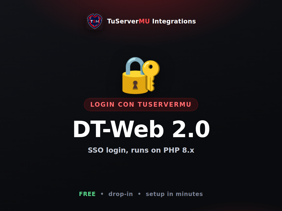 Login con TuServerMU for DT-Web 2.0