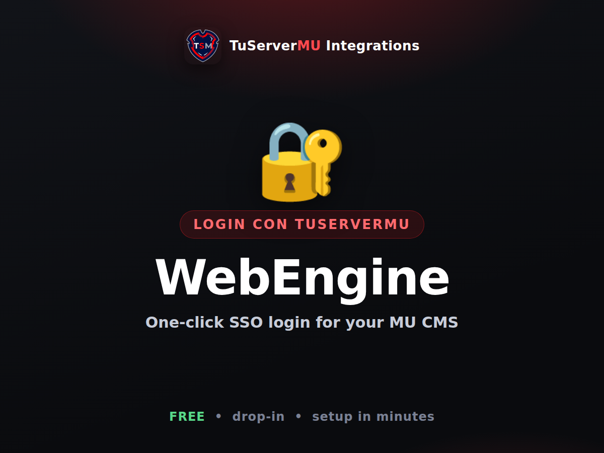 Login con TuServerMU for WebEngine