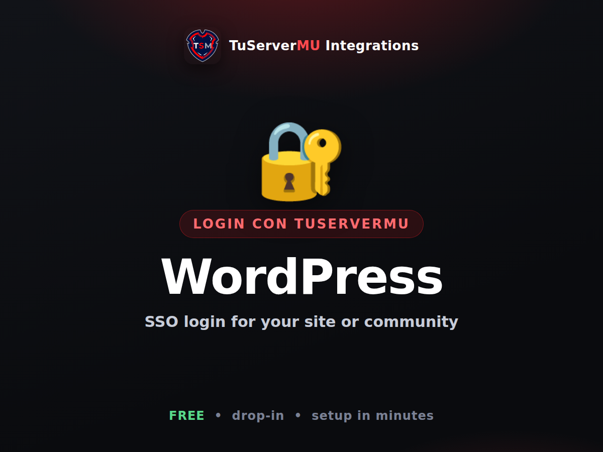 Login con TuServerMU for WordPress